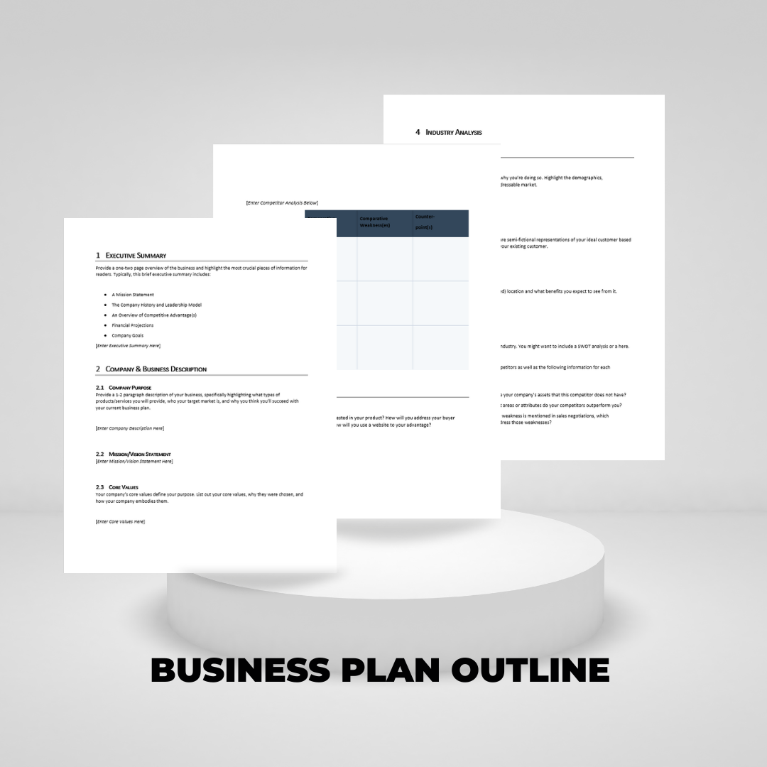 Downloadable Business Plan Outline Legacy Business Plans